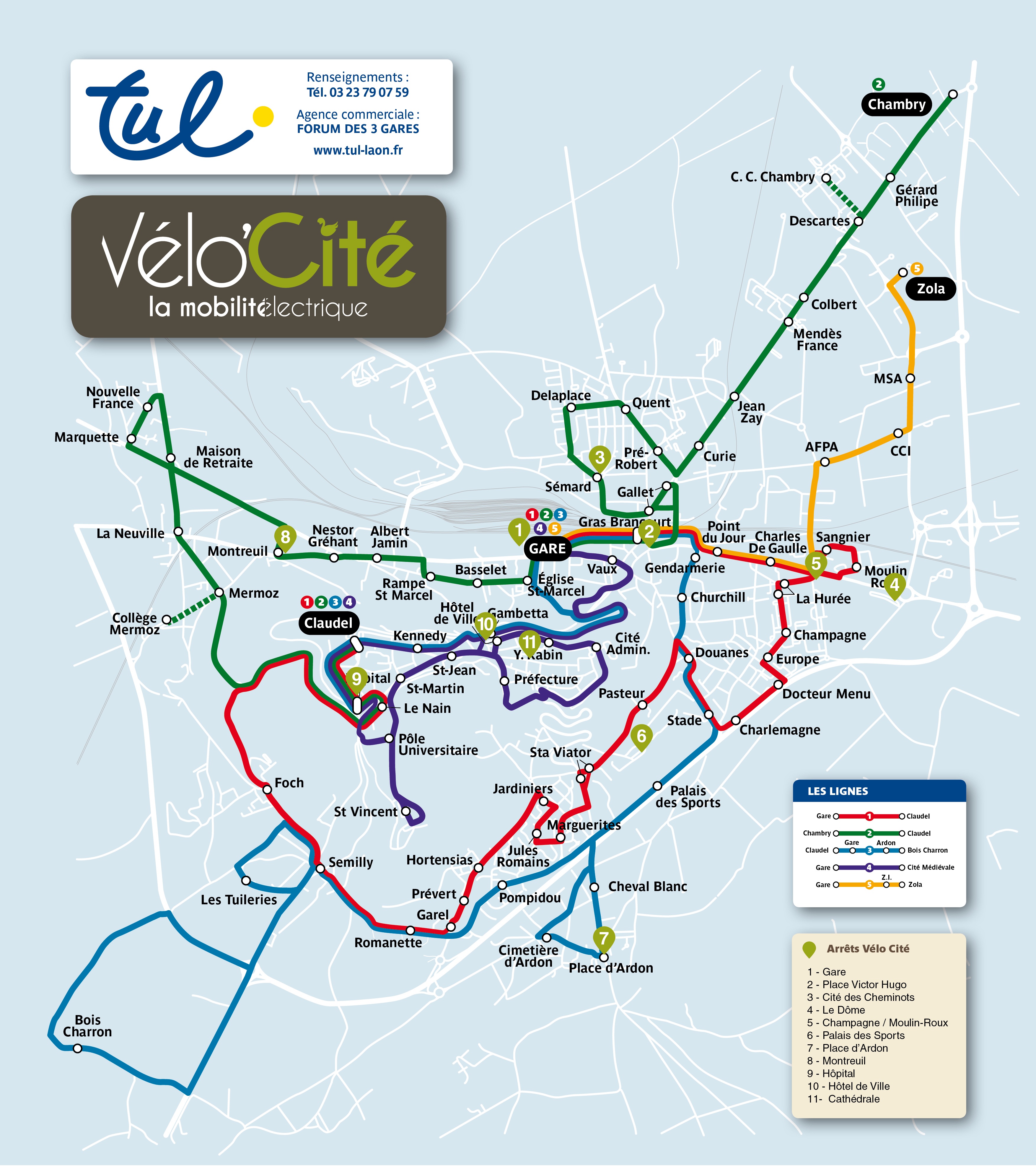 Plan stations Vélo'Cité