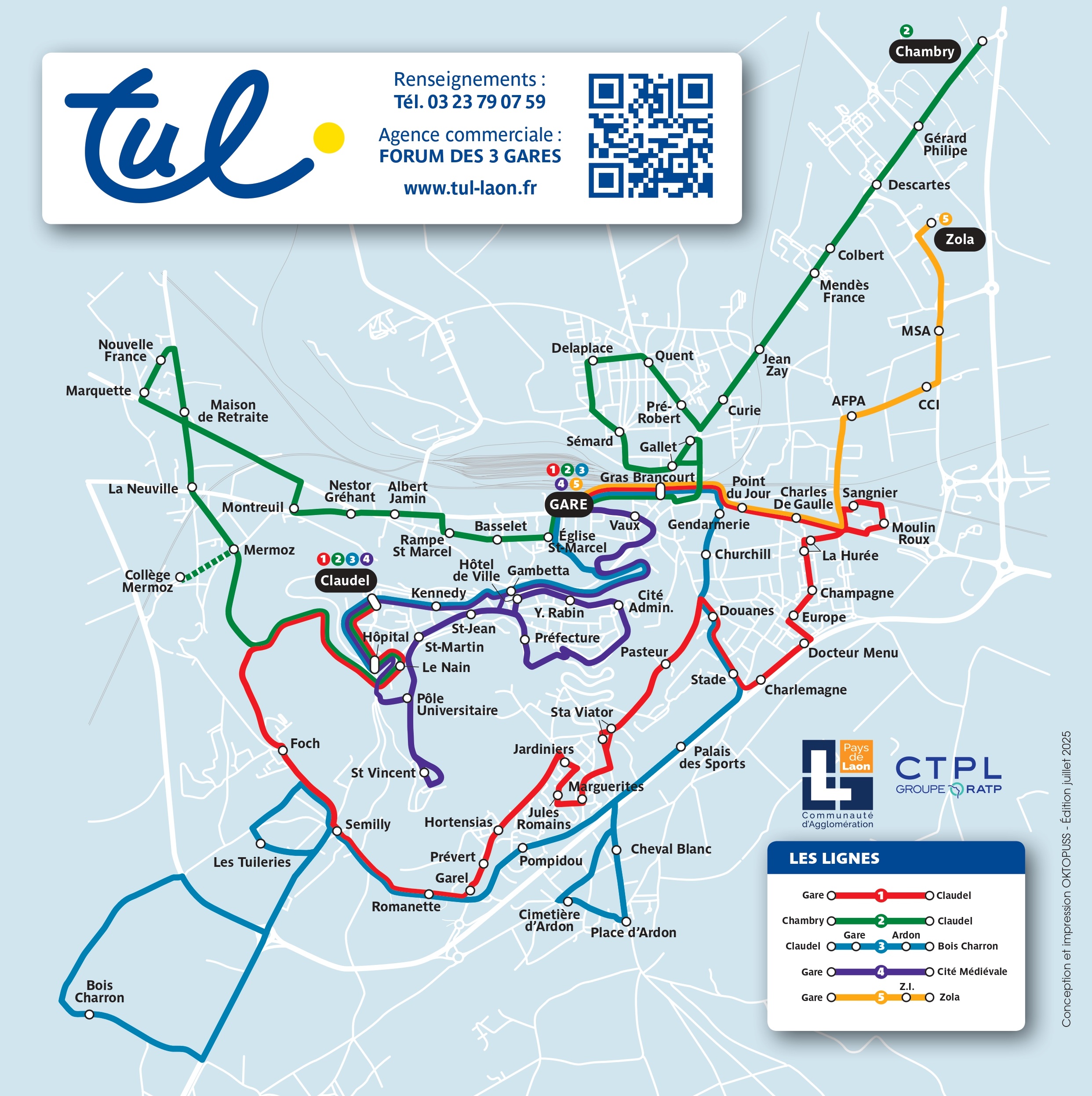 Plans du réseau : Itinéraire et carte des lignes | TUL Laon